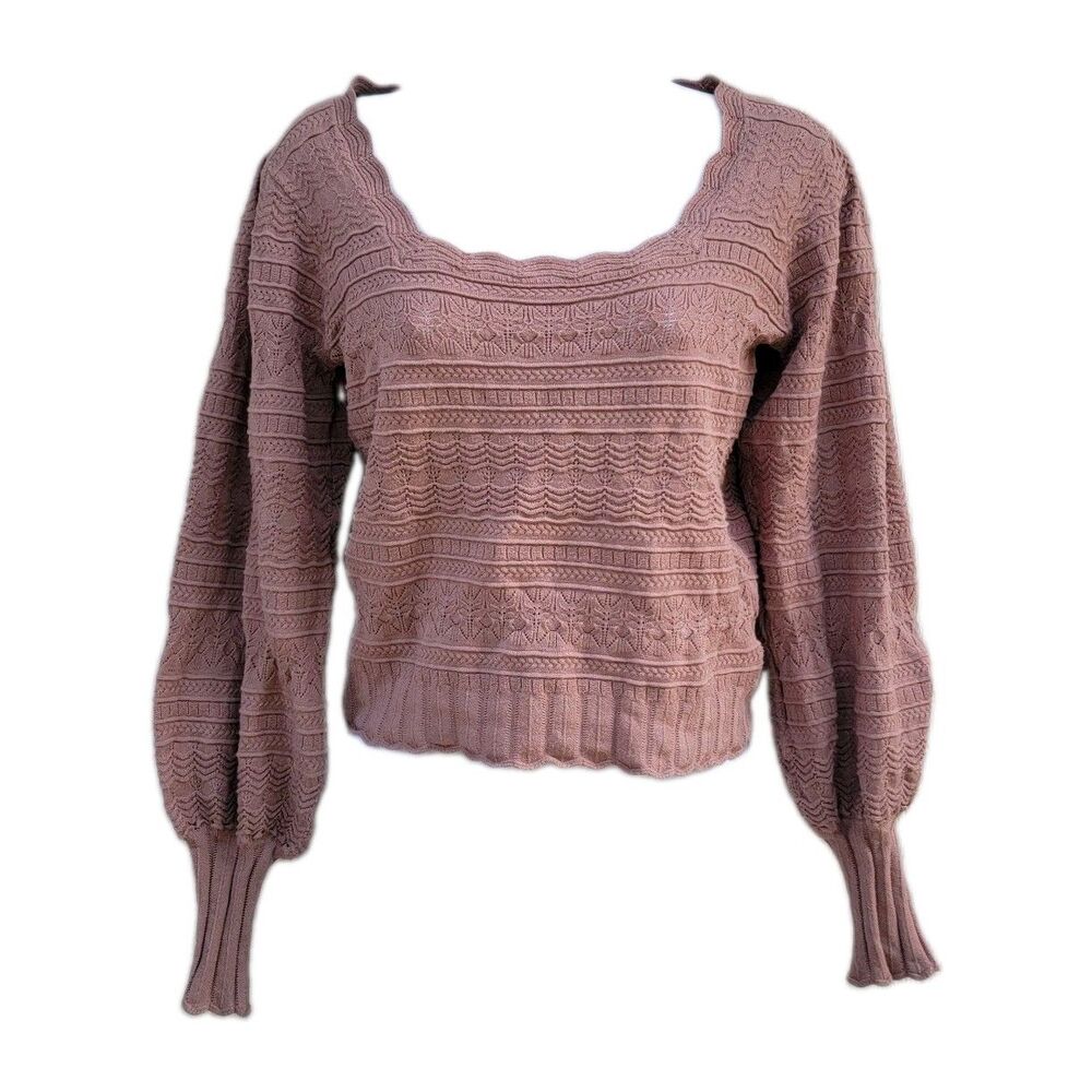 Saltwater Luxe Balloon Sleeve Sweater   Size S